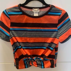 Short Sleeve Orange Crop Top, Never Worn